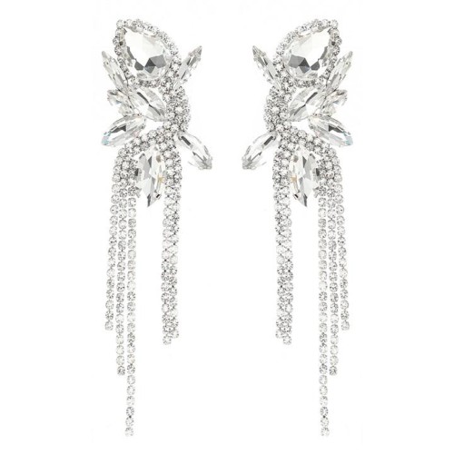earrings occidental style claw chain earrings flowers tassel Earring woman Bohemian style exaggerating bride