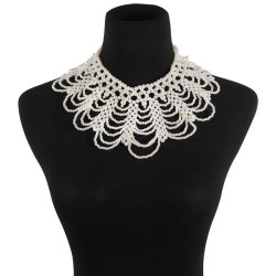 occidental style handmade weave beads necklace  retro collocation Pearl detach..