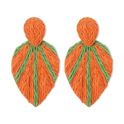 E occidental style retro Bohemian style leaves earrings  summer handmade weave..