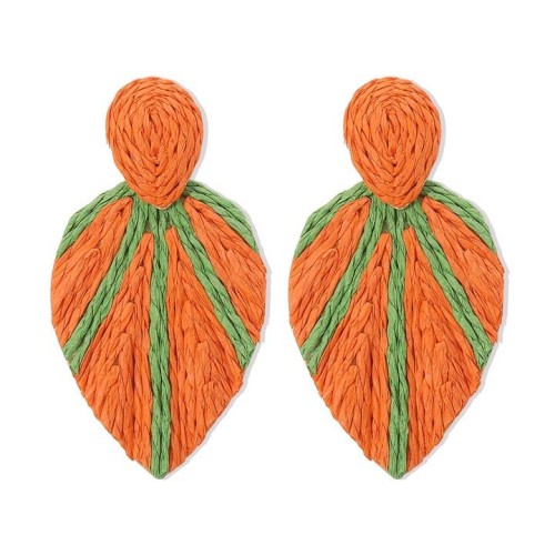 E occidental style retro Bohemian style leaves earrings  summer handmade weave Earring