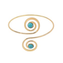 occidental style hollow Metal opening bangle woman  retro ethnic style turquoi..