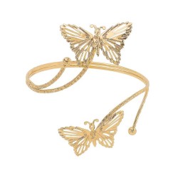 occidental style woman  samll flowers butterfly opening bangle