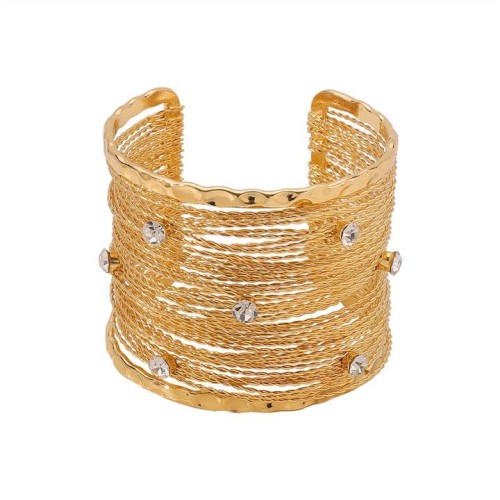 occidental style retro high  punk wind width Metal opening bangle woman