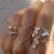  retro wind samll diamond Moon and stars  love butterfly opening ring set