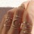  retro wind samll diamond Moon and stars  love butterfly opening ring set