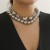 occidental style  creative punk wind beads Double layer necklacenecklace exaggerating Metal chain
