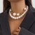 occidental style  creative punk wind beads Double layer necklacenecklace exaggerating Metal chain