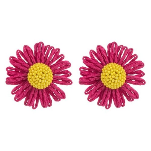 Bohemia wind earrings handmade weave silver ear stud fresh flowers sweet Earring