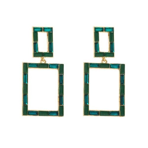 occidental style fashion exaggeratingins wind silver earrings woman  geometry square multilayer temperament ear