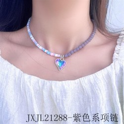 fresh sweet spring summer day woman love pendant crystal stone necklace color ..