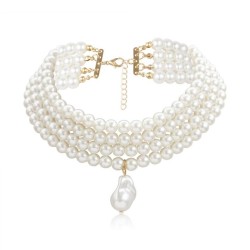 occidental style fashion imitate Pearl necklace woman retro clavicle chain