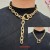 occidental style retro exaggerating chain heart-shaped pendant necklace woman sweater chain