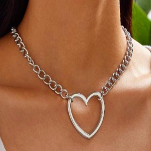 occidental style necklace  punk Alloy Peach heart chain necklace woman  brief all-Purpose sweat