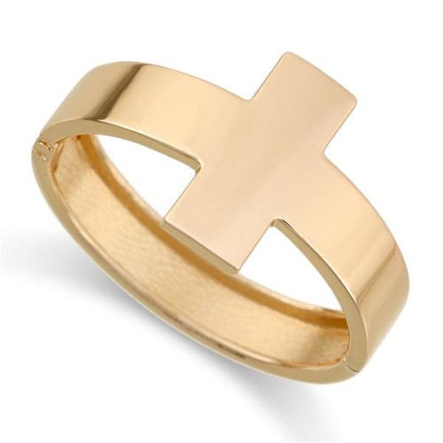  occidental style fashion personality samll wind high Metal textured cross Alloy opening bangle