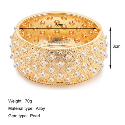 fashion retro pattern bangle occidental style fashion lady Pearl width surface