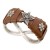  personality punk opening bangle Five-pointed star leather textured