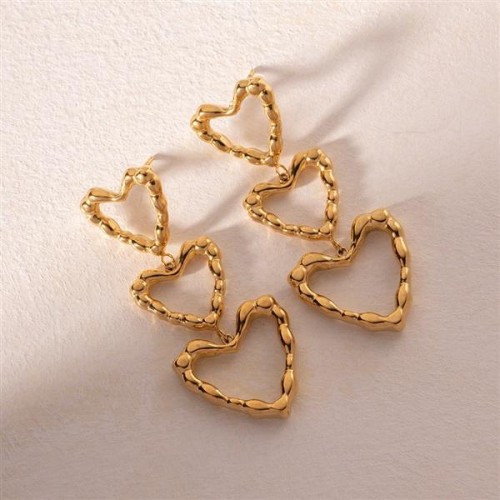 occidental style same style Peach heart Earring samll hollow love earrings temperament new