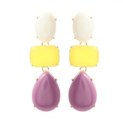 spring occidental style earrings color resin earring woman Bohemian style exag..