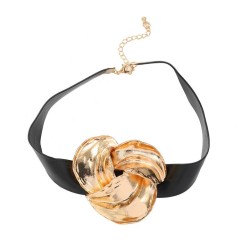 spring Alloy flowers necklace occidental style lady Metal flowers chain