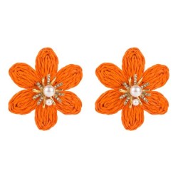 occidental style fashion handmade weave flowers earrings wind Alloy diamond Pe..
