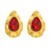 occidental style retro exaggerating geometry Metal ear studs silver glass diamond high temperament