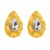 occidental style retro exaggerating geometry Metal ear studs silver glass diamond high temperament
