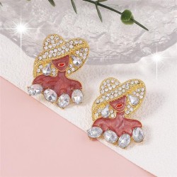  embed colorful diamond belt woman high Earring fresh samll all-Purpose brief ..