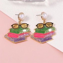 personality creative diamond lovely enamel Earring imitate Pearl fashion eyes ..