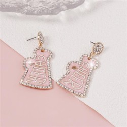 samll fashion diamond Word Modeling enamel Earring lovely imitate Pearl hollow..