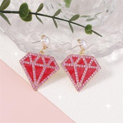 fashion samll diamond geometry diamond Modeling Earring fresh wind color Optio..