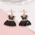 occidental style sweet diamond skirt enamel Earring   three-dimensional imitate Pearl Earring