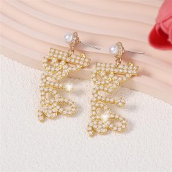  exaggerating embed beads Wordbride bride married Earring  gift