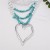  Bohemian style turquoise creative hollow big love imitate Pearl beads multilayer fashion all-Purpose chain