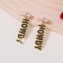  fashion diamond WordOWDY long style Earring  leisure all-Purpose imitate Pear..