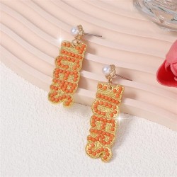  embed beads WordIER Earring   long style all-Purpose leisure imitate Pearl ea..