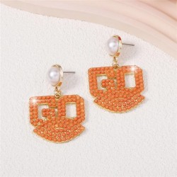 personality creative exaggerating embed Rhinestone WordO beads Earring   imita..