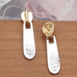 occidental style personality all-Purpose Alloy zipper head earrings retro gold..
