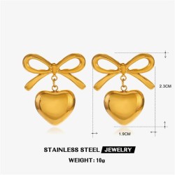occidental style fashion stainless steel bow ear studins wind fashion handmade..