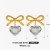 occidental style fashion stainless steel bow ear studins wind fashion handmade gilded love earrings