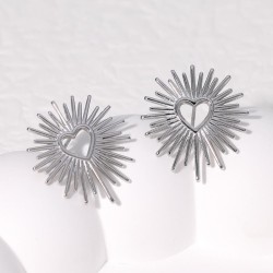 occidental style titanium steel ear stud heart-shaped samll Metal high earring..
