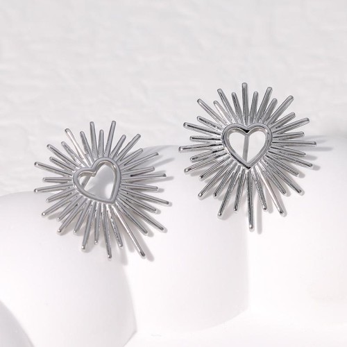 occidental style titanium steel ear stud heart-shaped samll Metal high earrings color stainless steel ear stud