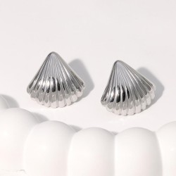 occidental style Shells titanium steel ear stud woman color gilded samll brief..