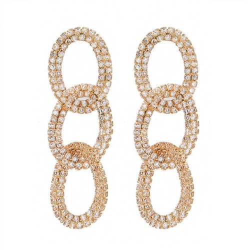 spring occidental style earrings multilayer Round earring lady Alloy fully-jewelled chain exaggerating Earring
