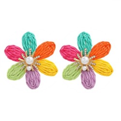 trend spring color flowers earrings occidental style Earring lady flowers ear ..