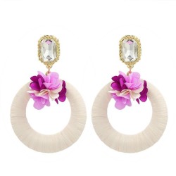 trend spring color earrings occidental style Earring lady elegant Round flower..