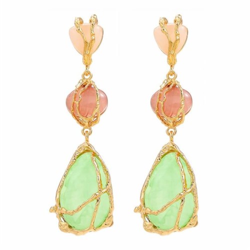 spring occidental style earrings woman trend Alloy multilayer resin earring Bohemian style exaggerating