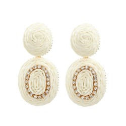 trend spring color earrings occidental style Earring woman Round weave Earring..