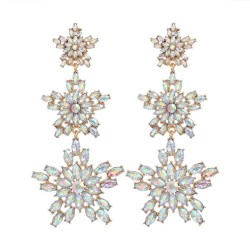 trend colorful diamond earrings multilayer fully-jewelled star earring woman o..