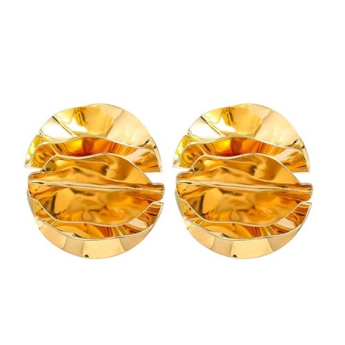 spring Alloy earrings occidental style Earring lady trend exaggerating flower surface Metal ear stud