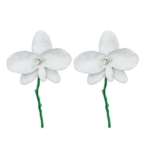 spring occidental style earrings Alloy enamel flowers Earring woman trend exaggerating big flowers